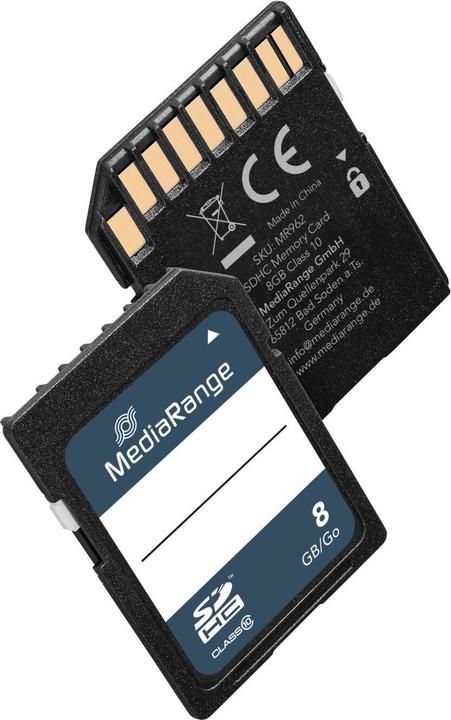Actual product image MediaRange Flash memory card (8 GB, SDHC, U1)