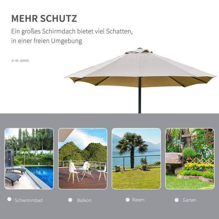 Image du produit Swisshandel24 Double parasol, LED, manivelle Ovale Métal Kaki 440 x 260 cm (2.60 m)