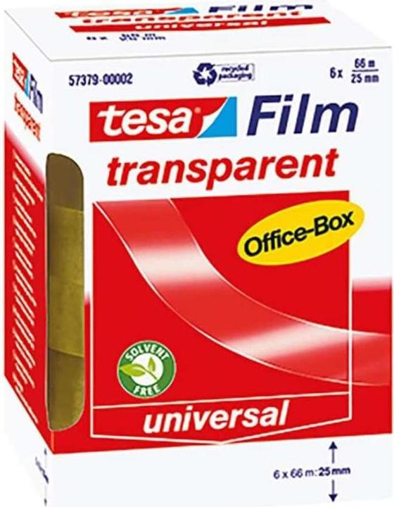 Energie-Label tesa 6x tesafilm TRANSPARENT - mit starker Haftung - alterungsbeständig und reissfest (25 mm)