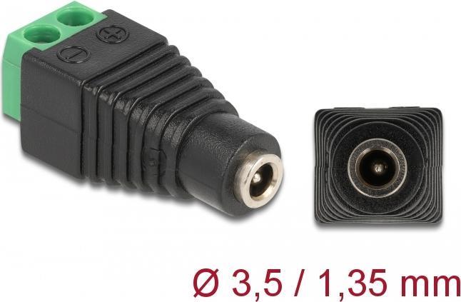 Produktbild Delock Adapter DC 1,35 x 3,5 mm Buchse > Terminalblock 2 Pin