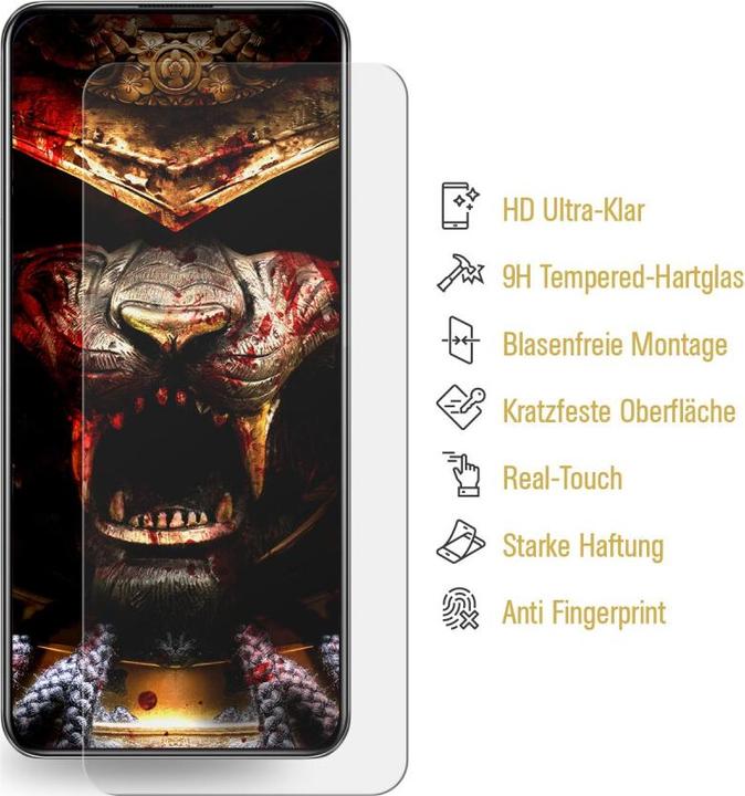 Actual product image Protectorking 1x 3D A++ real tempered 9H armoured glass CLEAR (1 Piece, Samsung Galaxy A21)