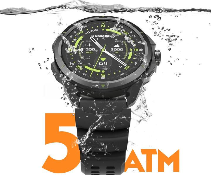Actual product image Myphone Smart watches Hammer Watch 2 | Smart watch | GPS (satellite) | AMOLED | 1.5" | Waterproof | Black