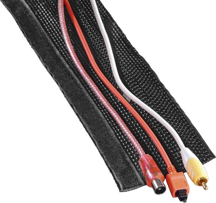Actual product image Hama Flexible fabric cable conduit, universal, 20 - 40 mm, 1.8 m, black (Cable conduit, 180 cm)