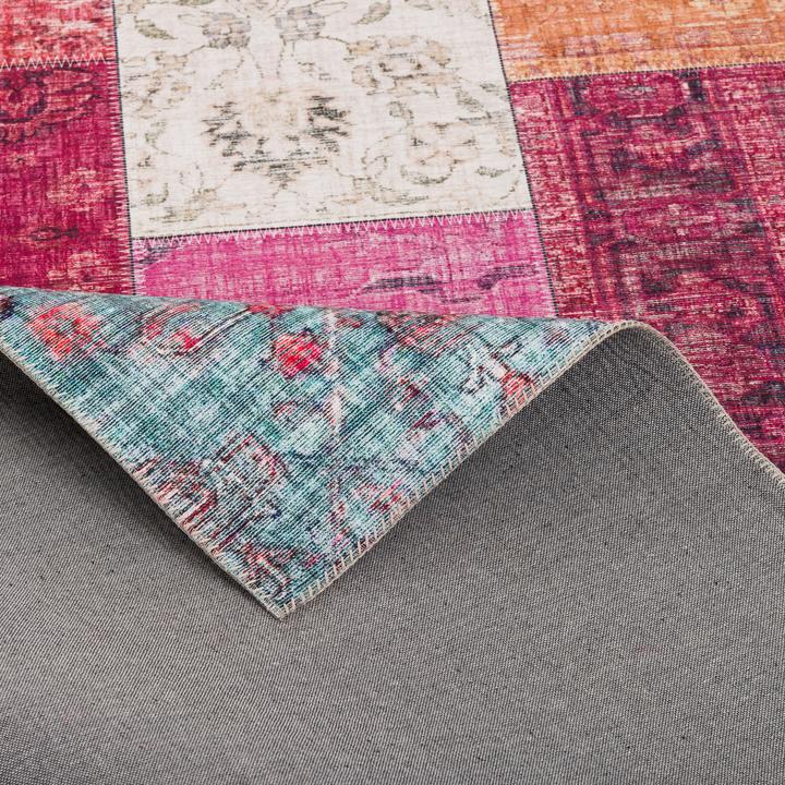 Produktbild Pergamon Luxus Vintage Designer Teppich Primus Bunt Patchwork (80 x 150 cm)