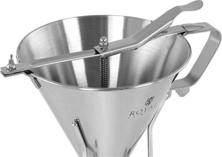 Actual product image Royal Catering Piston Funnel - 1.8 L - Stainless steel - 3 filling tips
