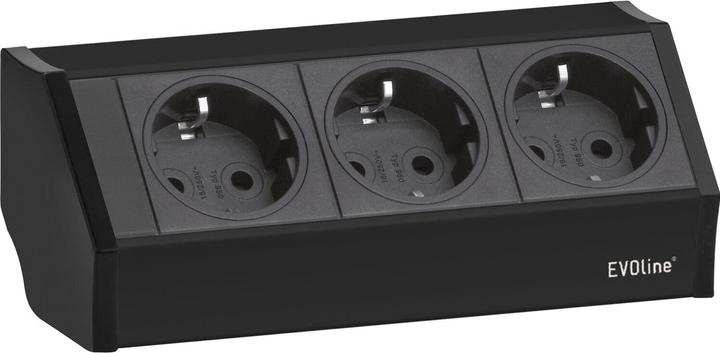 Actual product image Evoline V-Dock socket outlet element 3 x Schuko black (3 x, CEE 7/3, 2.50 m)