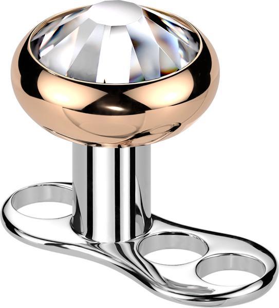 Immagine prodotto Star Piercing Dermal Anchor Innengewinde rosegold mit Kristall silber (senza ottone, Titanio G23)
