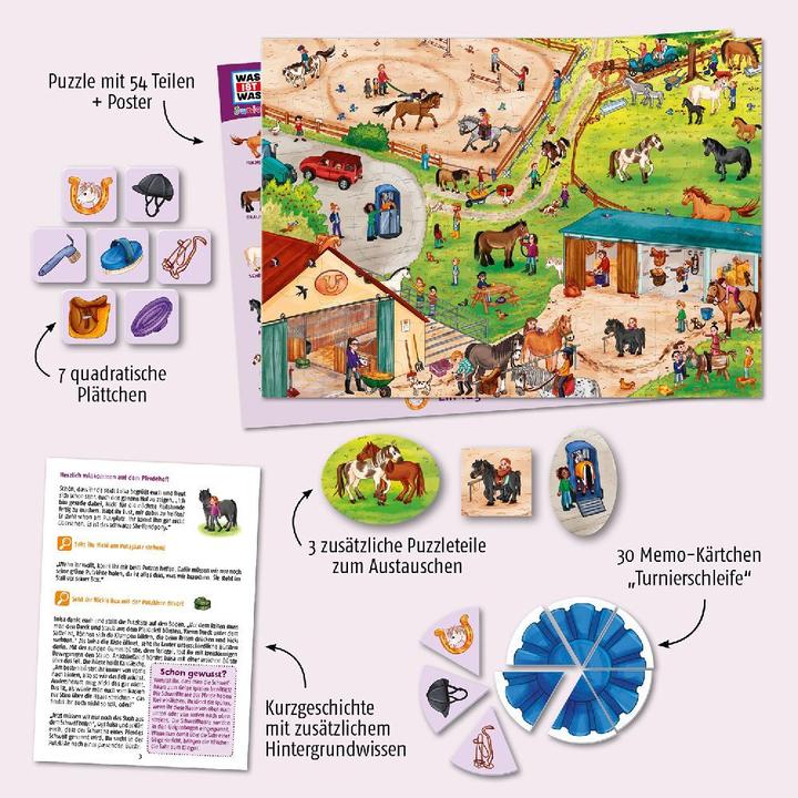Actual product image Kosmos Knowledge puzzle WAS IST WAS Junior - Discover the pony farm (54 pieces)