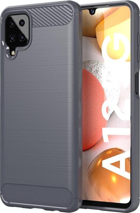Produktbild Cadorabo TPU Ultra Slim carbon edelstahl Kombi Cover (Samsung Galaxy A12, Samsung Galaxy M12)