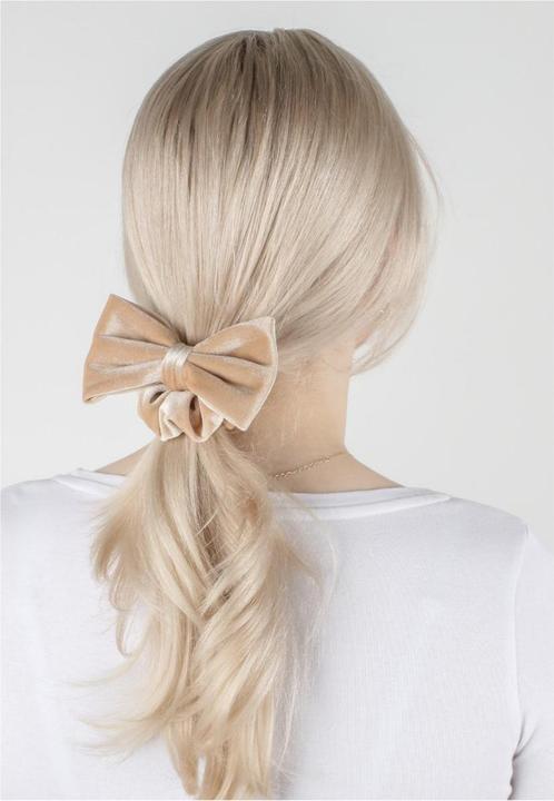 Image du produit Trisa Cheveux - Velvet Scrunchie & Bow Hair Clip Sand (Blasons)
