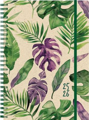 Image du produit Simplex Agenda des élèves Papier à herbe 24/25 500408.25 1W/2S 12M Palm ML 14.8x21cm (14.8 x 21 cm, Allemand)