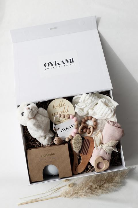 Actual product image Oykami Baby Geschenkbox Rosa "Paris" Robbe Weiss