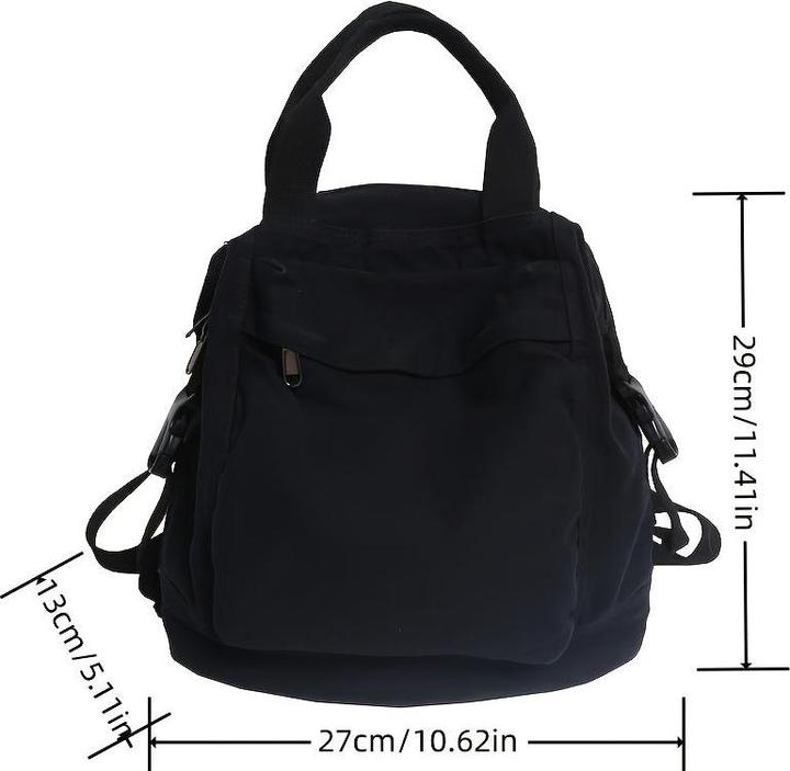 Produktbild Only-Bags.Store Vintage-inspirierter Freizeitrucksack, einfarbig, faltbar mit festen Schulterriemen