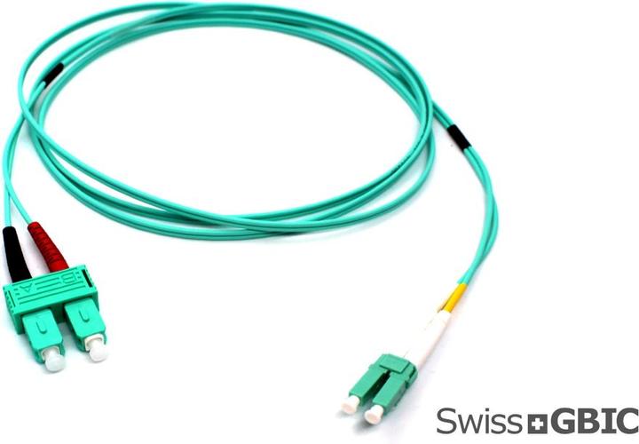 Actual product image SwissGBIC Fibre PatchCord LC-SC-OM3-D-3 (U/UTP, CAT6, 0.26 m)