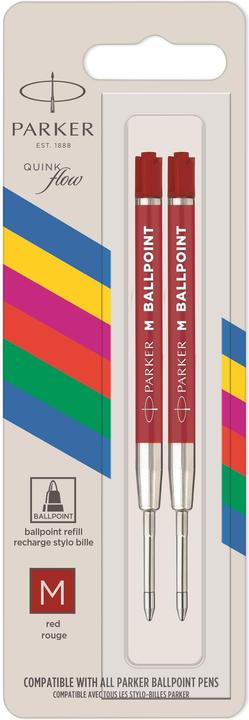 Actual product image Parker Pen Ballpoint refill QUINKflow Basic 2er M (Refill, Red, 0.70 mm)