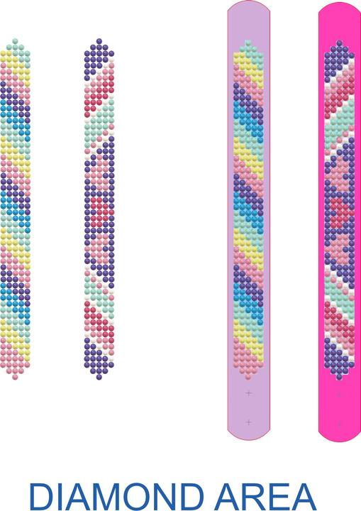 Produktbild Diamond Dotz DOTZIES® Original Diamond Painting Set Barbie mit 5 Motiven: 1 Mäppchen, 2 Armbänder 21 x 2 cm, 2 Au
