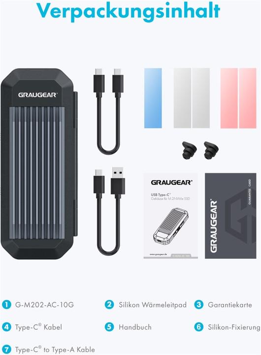 Image du produit Graugear G-M202-AC-10G (M.2 2280, M.2 2230, M.2 2260, M.2 2242)