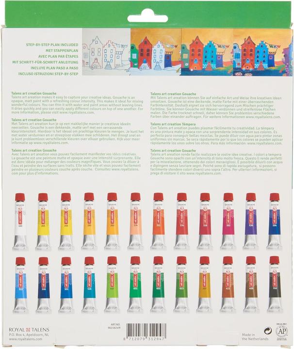 Immagine prodotto Talens Set di colori a guazzo 24x12ml (Multicolore, 288 ml)