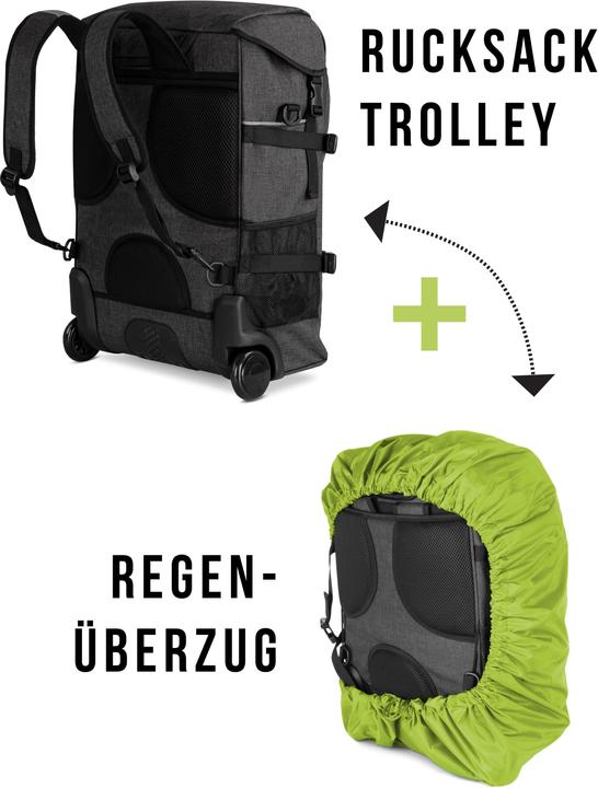 Immagine prodotto Normani Rucksack mit Trolleyfunktion 37 L und Regenüberzug (37 l, M (50 - 90l))