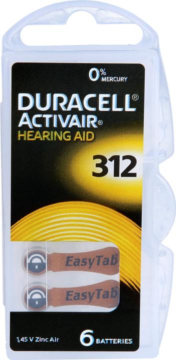 Produktbild Duracell Batterie für Hörgeräte 312, 6 St (6 Stk., C)