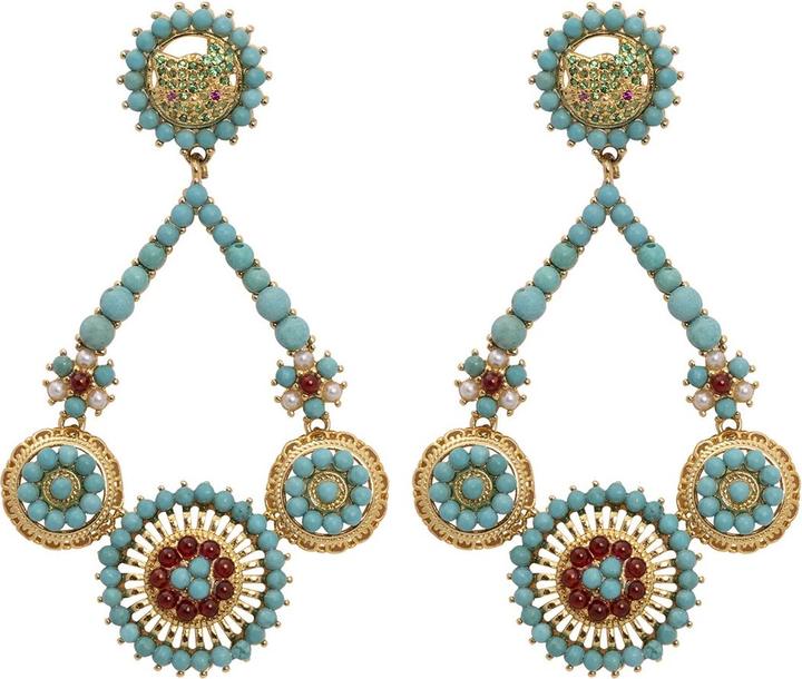 Image du produit Uzurii Amazon Ibiza Boucles d'oreilles Turquos (Argent massif de 925)