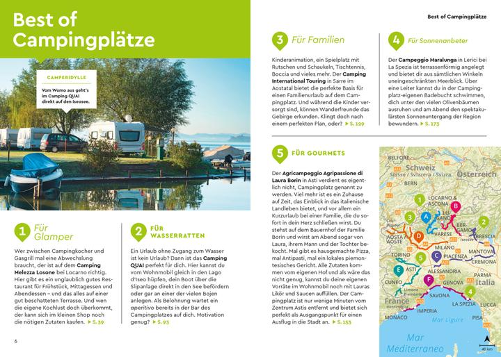 Actual product image Camper Guide Lombardei, Piemont & Ligurien (German, Anne Steinbach, Clemens Sehi, 2023)