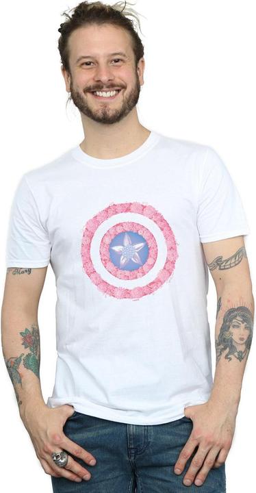 Produktbild Captain America Flowers Shield TShirt (XL)