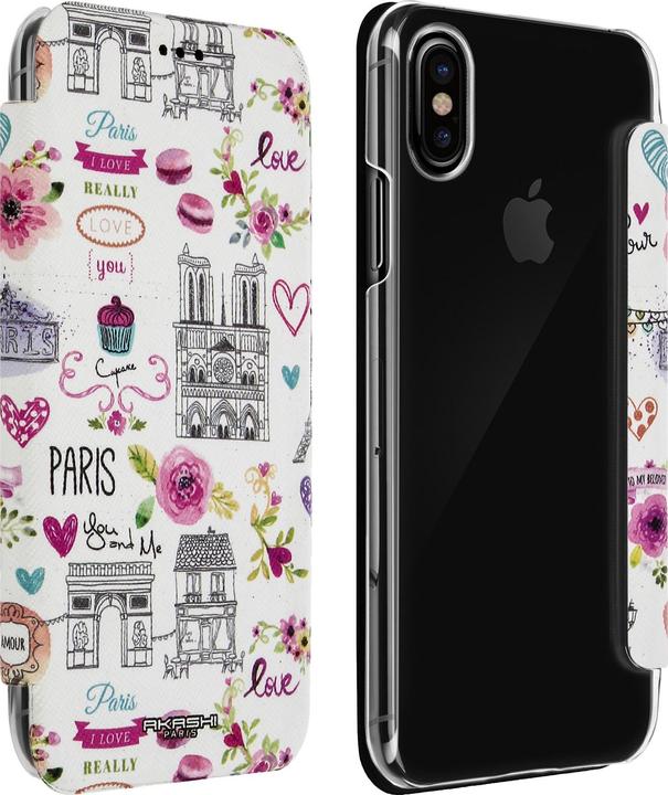 Immagine prodotto Akashi Flip-Schutzhülle Brieftasche mit Kartenfach iPhone X – – Paris mon Amour (Apple iPhone X)