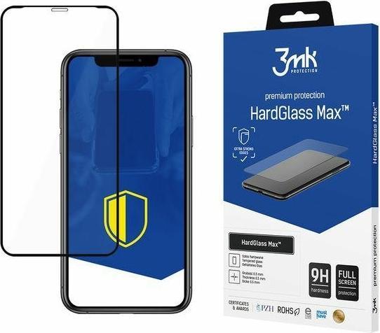 Actual product image 3MK HardGlass Max Screen protector, Apple, iPhone XS, Tempered Glass, transparent/Black (1 Piece, Apple iPhone XS)