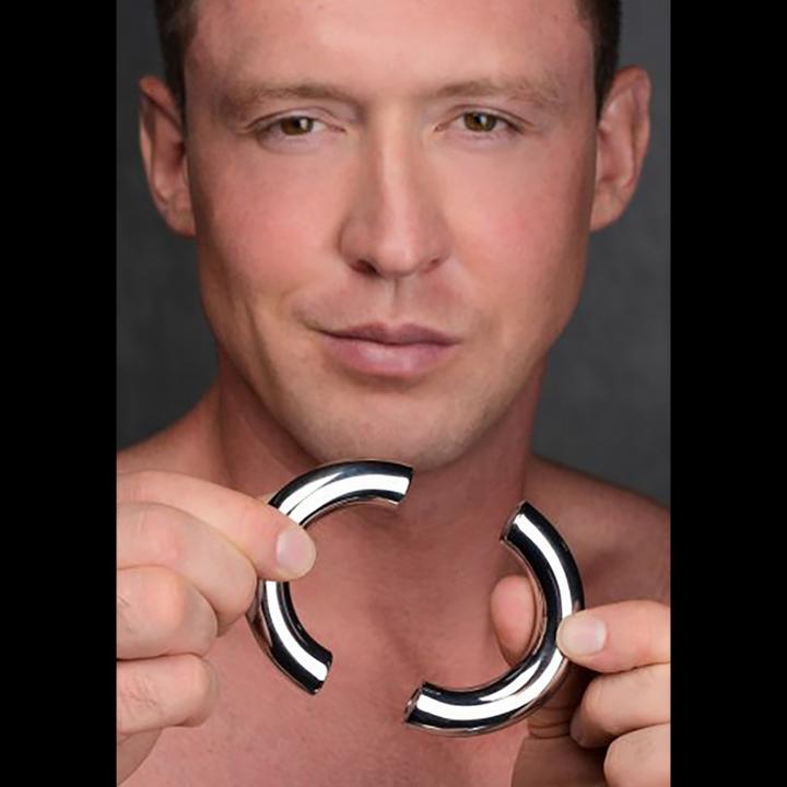 Image du produit Master Series Mega Magnetize Stainless Steel Magnetic Cock Ring - 4,4 cm (7.60 cm)