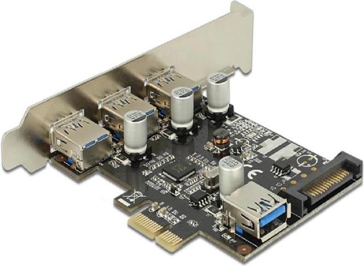 Produktbild Delock PCIe USB 3.0 3x extern 1x intern LP SATA Power VIA