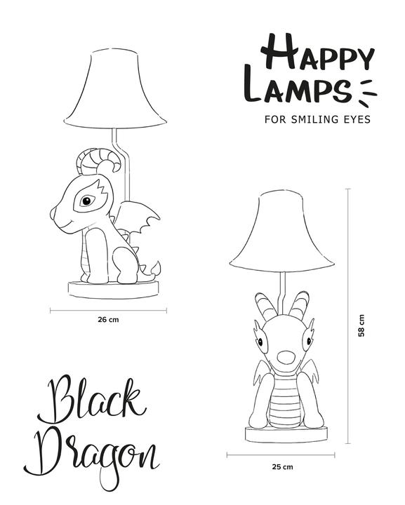Immagine prodotto Happy Lamps Black Dragon il drago, lampada da tavolo a LED, fatta a mano (450 lm)