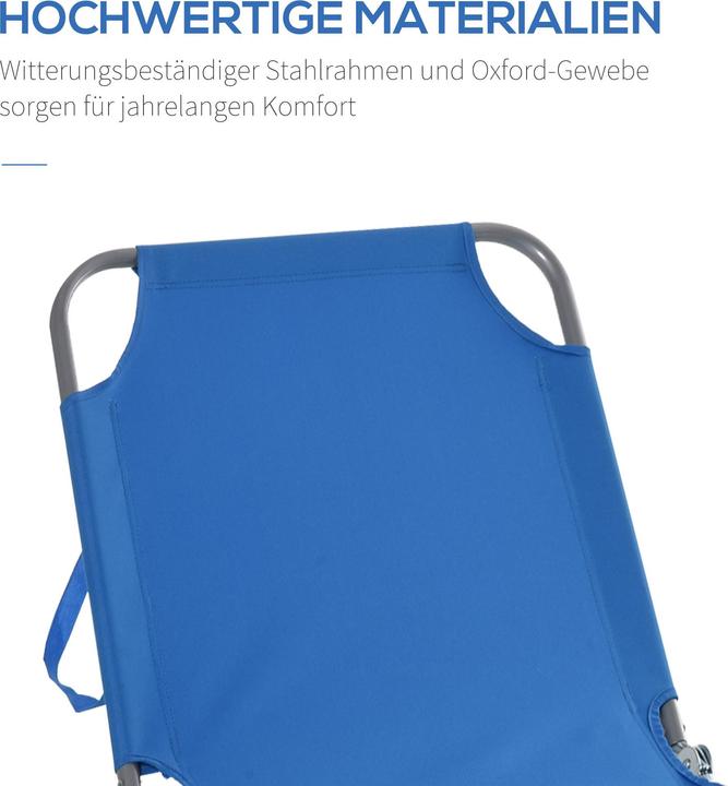 Immagine prodotto Outsunny Lettino prendisole con schienale regolabile (187 cm)