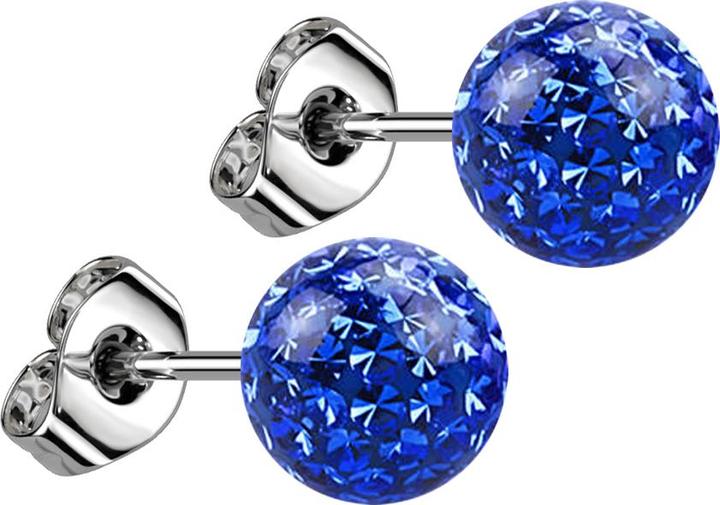Immagine prodotto Star Piercing Orecchini a perno in argento con sfera di cristallo blu scuro strato protettivo epossidico (Acciaio chirurgico 316L, senza ottone)