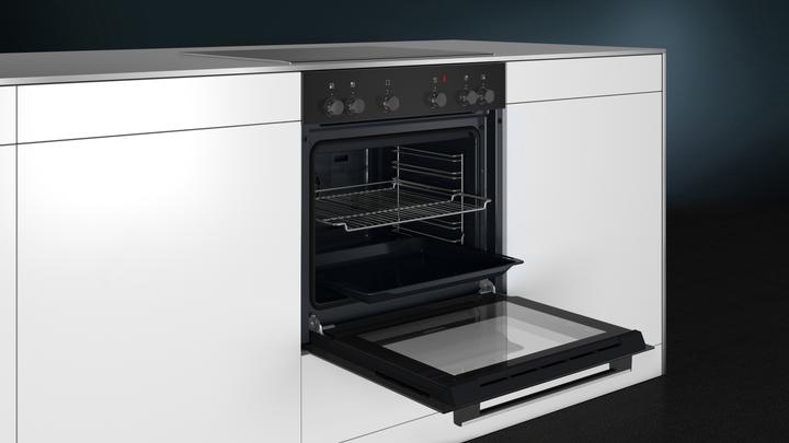 Produktbild Siemens iQ100, Einbau-Herd, 60 x 60 cm, Schwarz, Edelstahl, HE010FBA0