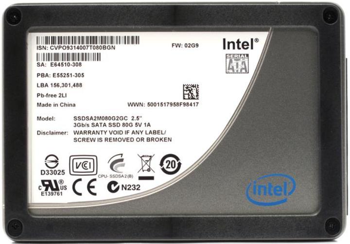 Produktbild Intel X25-M G2 80GB, SATA-II, 2,5 Zoll (80 GB, 2.5")