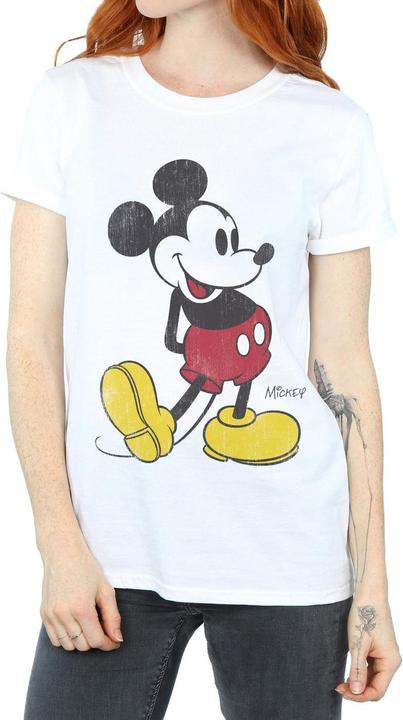Actual product image Disney Womens/Ladies Mickey Mouse Classic Kick Cotton Boyfriend T-Shirt (XXL)
