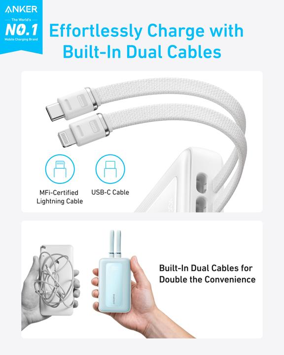 Actual product image Anker Power Bank 10K, 30W White (10000 mAh, 30 W)