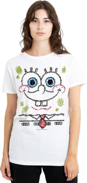 Actual product image Spongebob Squarepants Unisex Adult Scribble Smile T-Shirt (M)