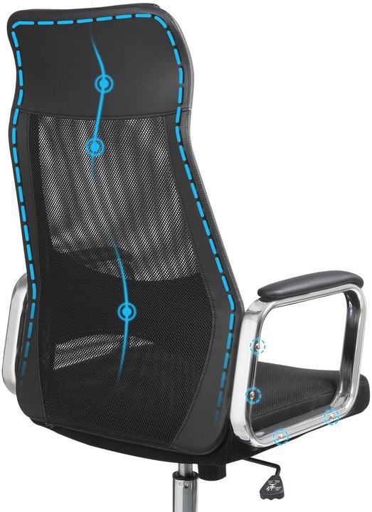 Actual product image Songmics Office chair, OBN33BK faux leather black, chrome frame