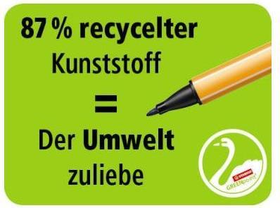 Produktbild STABILO GREENpoint umweltfreundlicher Filzschreiber (Rot, Schwarz, Grün, Blau, 4 x)
