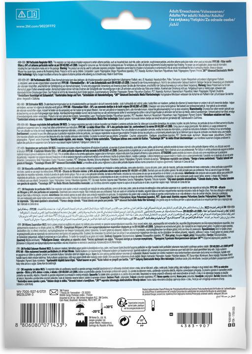 Nährwerte und Zutaten 3M Atemschutzmaske 9623 (FFP2, 3 x)