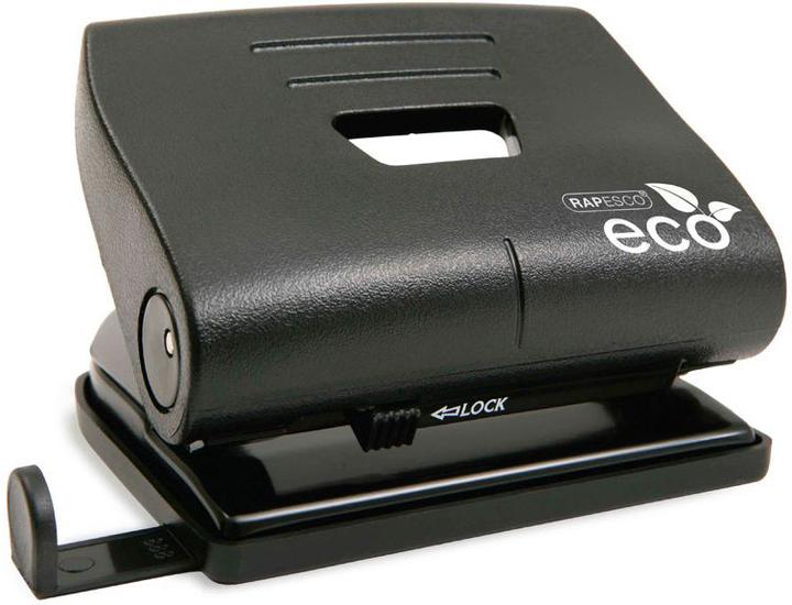Rapesco 1086 ECO Locher aus 100% Recyclingkunststoff - 22 Blatt - Schwarz