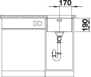 Productafbeelding Blanco Andano 340-U (Onderbouw gootsteen, 38 cm, 44 cm)