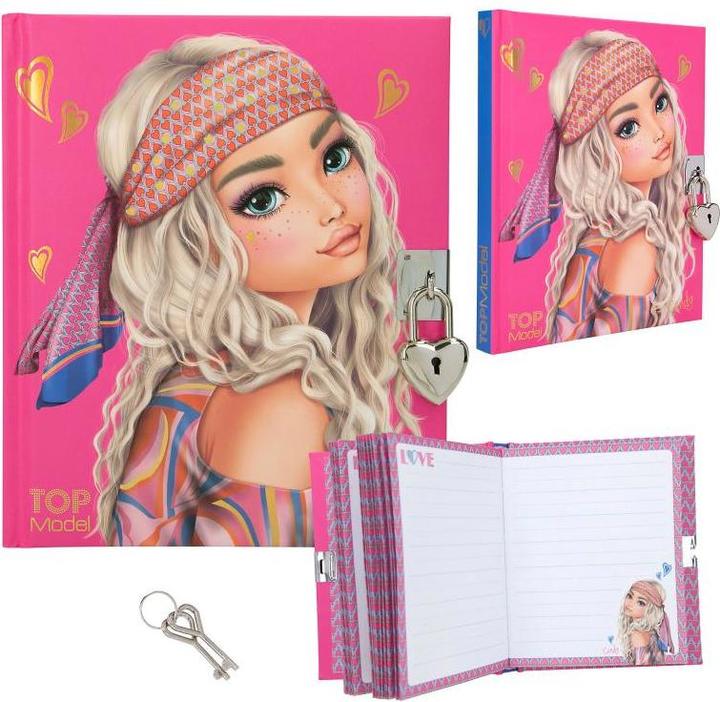 Image du produit Top Model Journal (15,5 x 18 cm, À rayures, Couverture rigide)