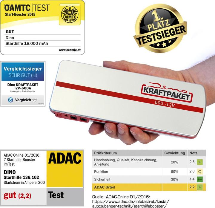 Image du produit Dino Bloc d'alimentation du système de démarrage rapide (600 A, 18000 mAh)