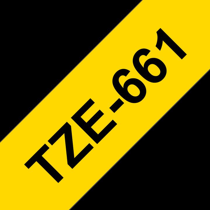 Actual product image Brother Tze-661 (3.60 cm, Black, Yellow)