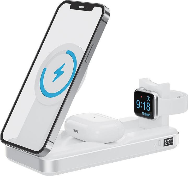 Immagine prodotto Forever power bank wireless MATB-300 10000 mAh 3in1 bianco (10000 mAh, 15 W)