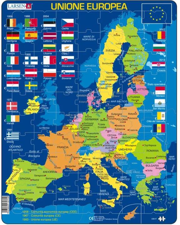 Immagine prodotto Larsen Puzzle a cornice - Unione Europea (italiano) (70 pezzi)