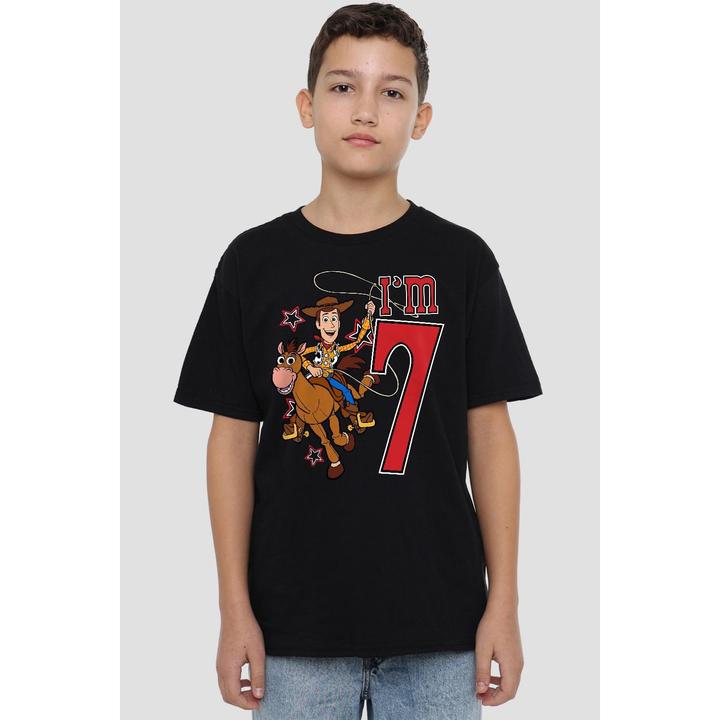 Immagine prodotto Toy Story I'm 7 Maglietta Compleanno Legno Bambini (128)